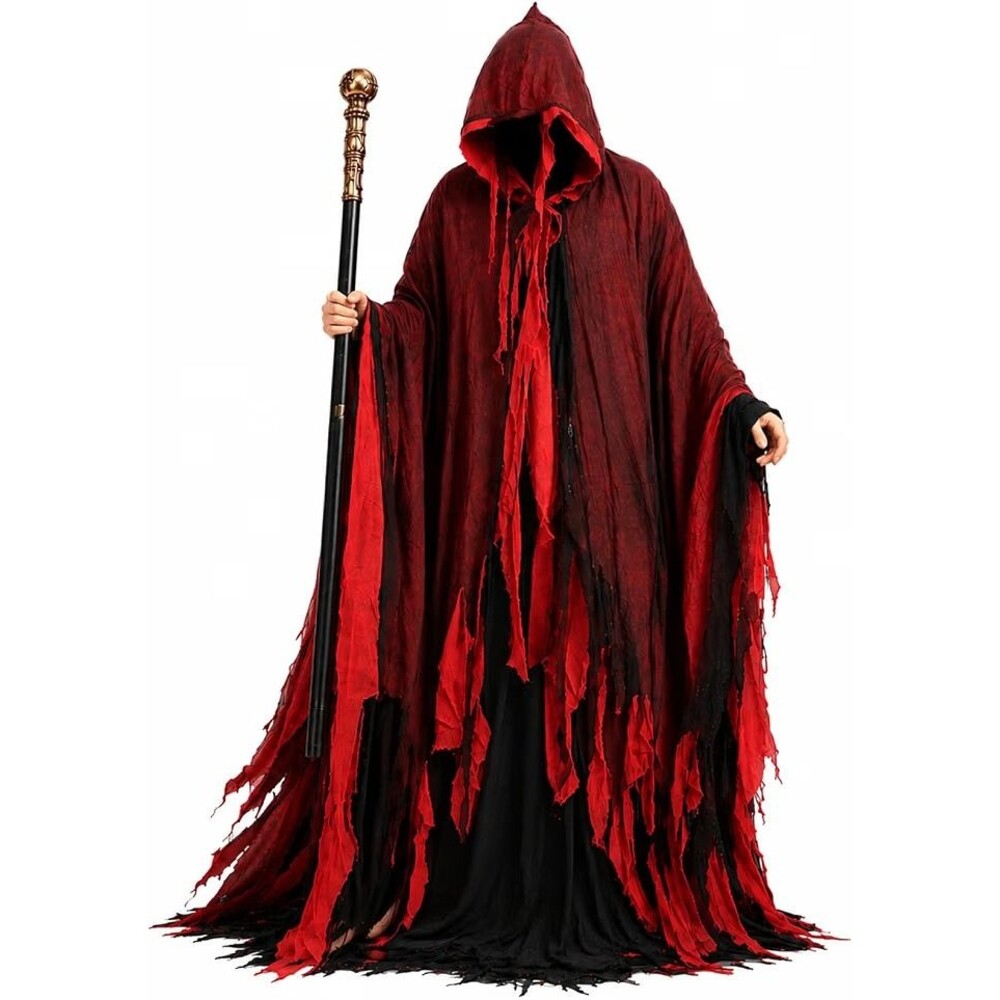 Grim Reaper Hooded Cloak Costume for Kids 3+ Scary Halloween Costumes, Small